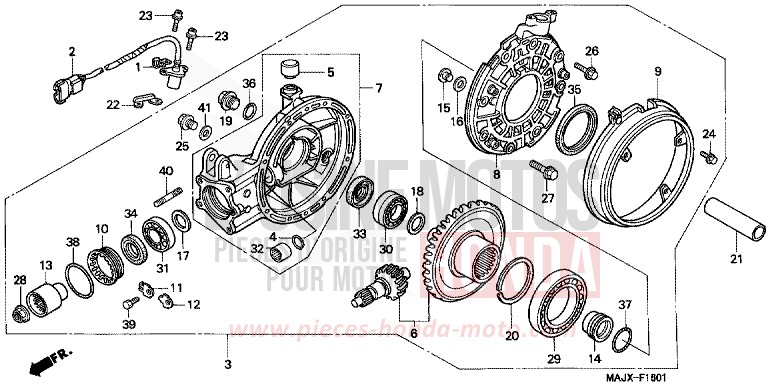 ENGRENAGE MENE DE SORTIE (ST1100A) de Pan-European ABS MIDDY BLUE METTALIC (B162) 2000